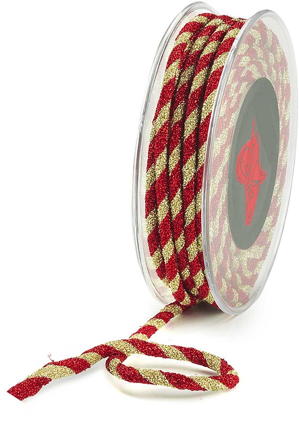 Cordino Lurex Tube Rosso/Oro