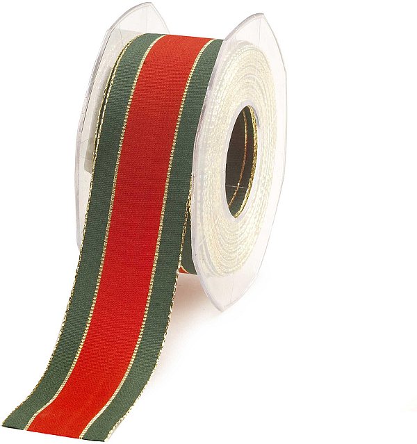 Nastro Rigato Natale Rosso/Verde