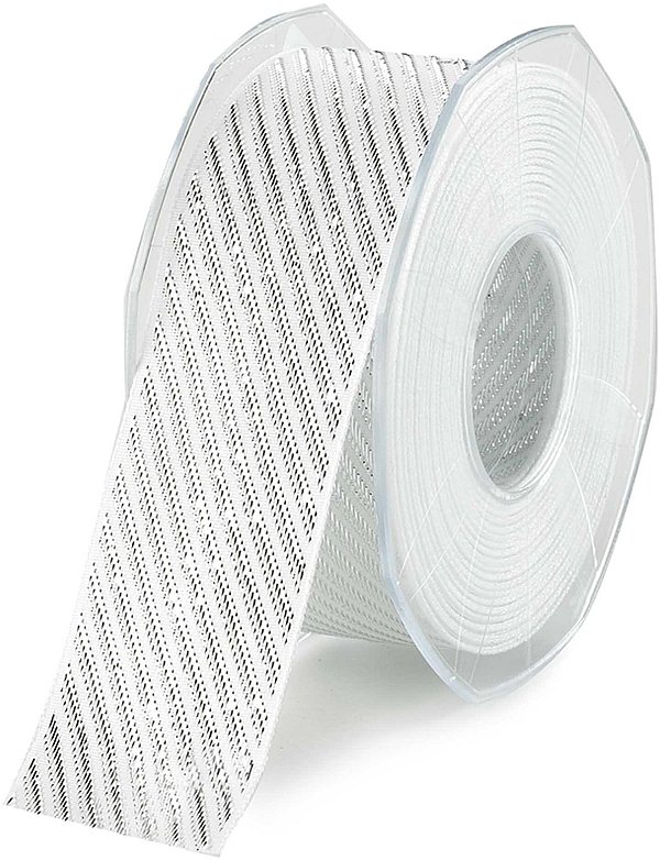 Nastro Tessuto Sugar Cane Bianco/Silver