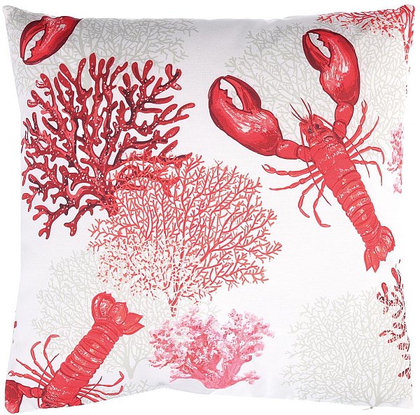 Cuscino Quadrato in Tessuto Aragoste Bianco