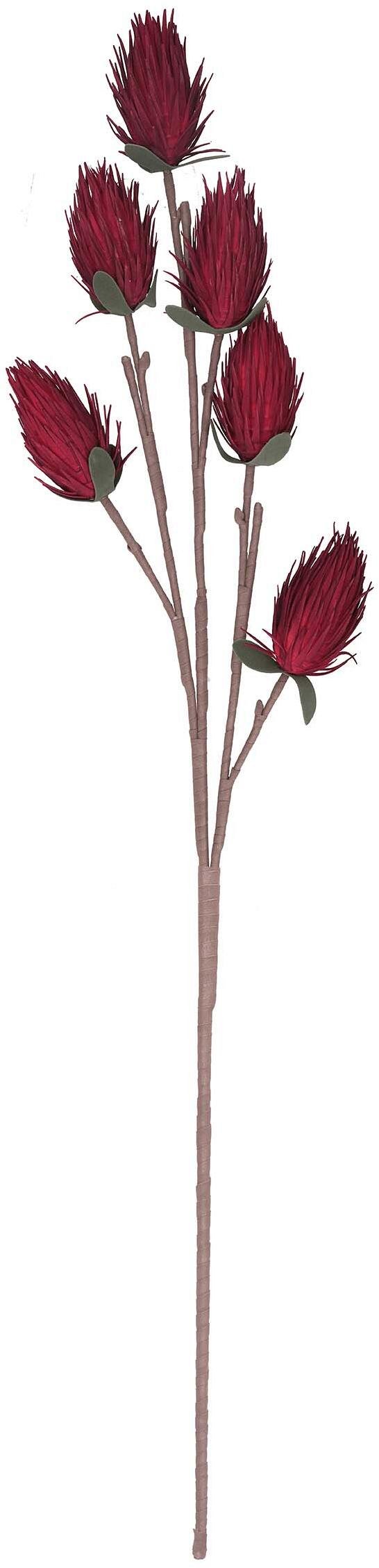 Ramo Cardo Rosso Polyfoam con 6 Fiori