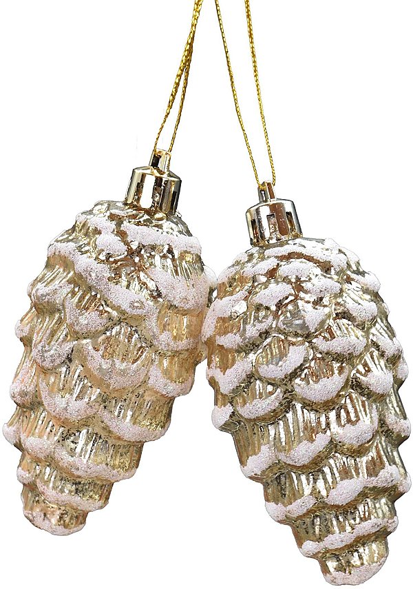 Set Pigne Oro con Glitter in Plastica