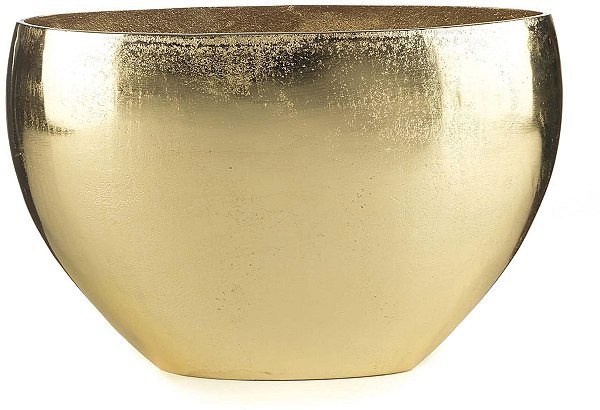 Vaso Ovale Dorato "Maren" in Metallo