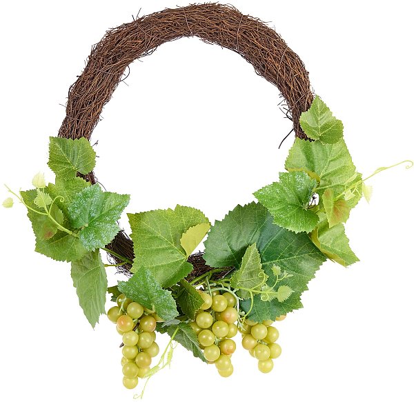 Coroncina con Foglie e Grappoli Uva Bianca