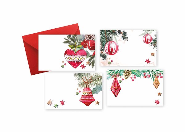 Biglietti e Bustine Rosse "C'è Natale nell'Aria" Assortiti