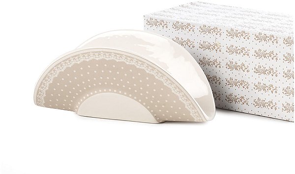 Portatovaglioli in Ceramica Pois Beige