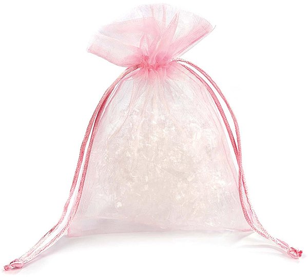 Sacchetti Organza Rosa con Cordino in Raso