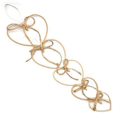 Ghirlanda sbiancata 8 Cuori Rattan
