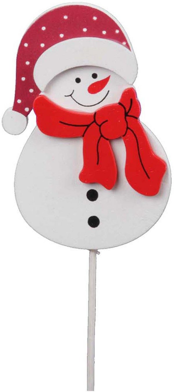 Stick Pupazzo di Neve con Stelo in Legno