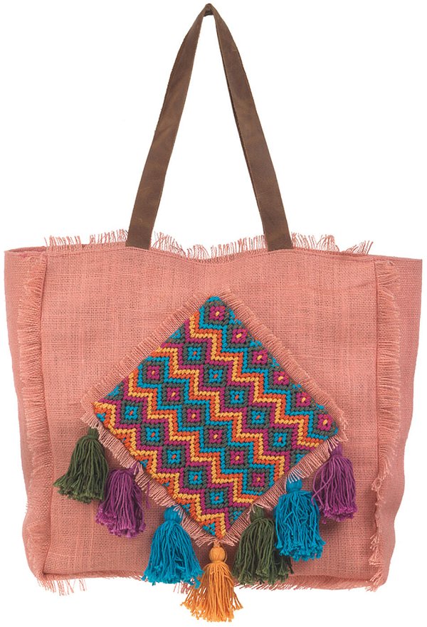 Borsa Juta con Pompon