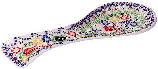 Poggiamestolo Decorato in Ceramica