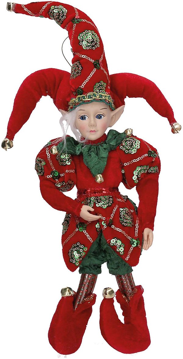 Elfo in Tessuto Rosso e Verde
