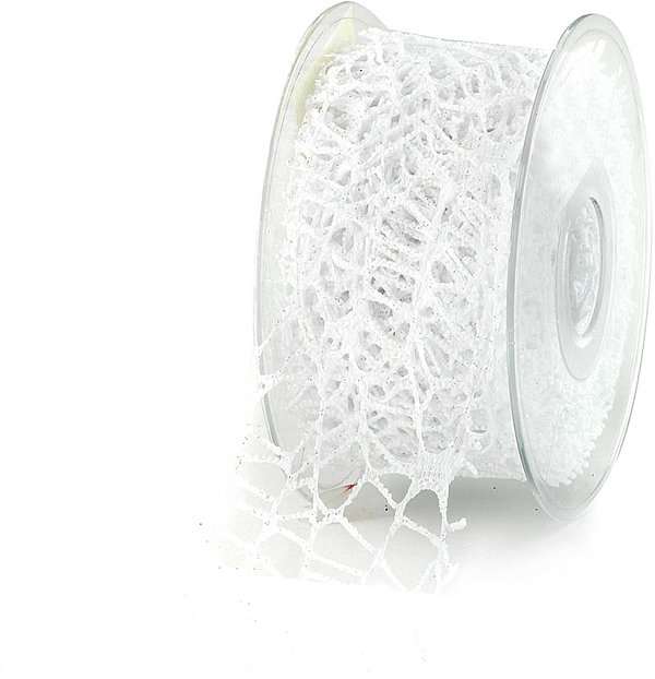Bobina Rete Deco Spider Glitter White