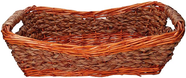 Cesto Vimini Miele Rettangolare con Corda Treccia
