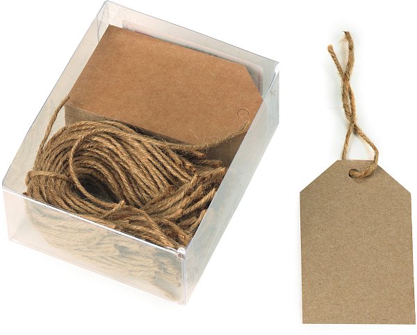 Cartellini Tag Kraft Avana con Spago