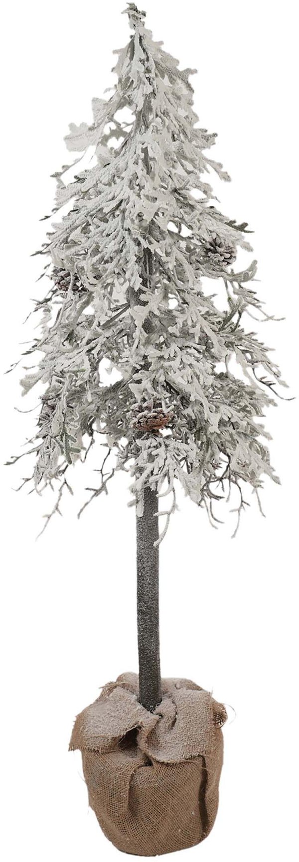 Albero Manzanite Innevato con Base in Juta e Pigne
