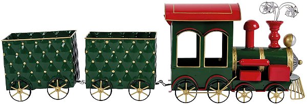 Trenino in Metallo Verde e Rosso
