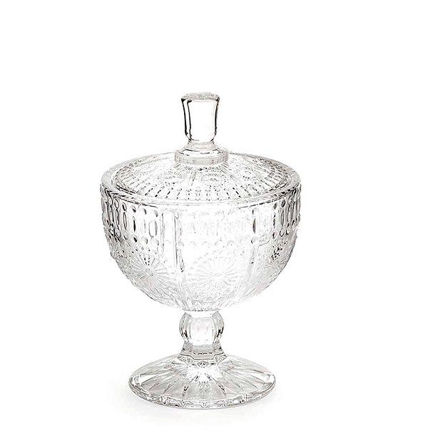 Vaso Coppa in Vetro Trasparente con Coperchio