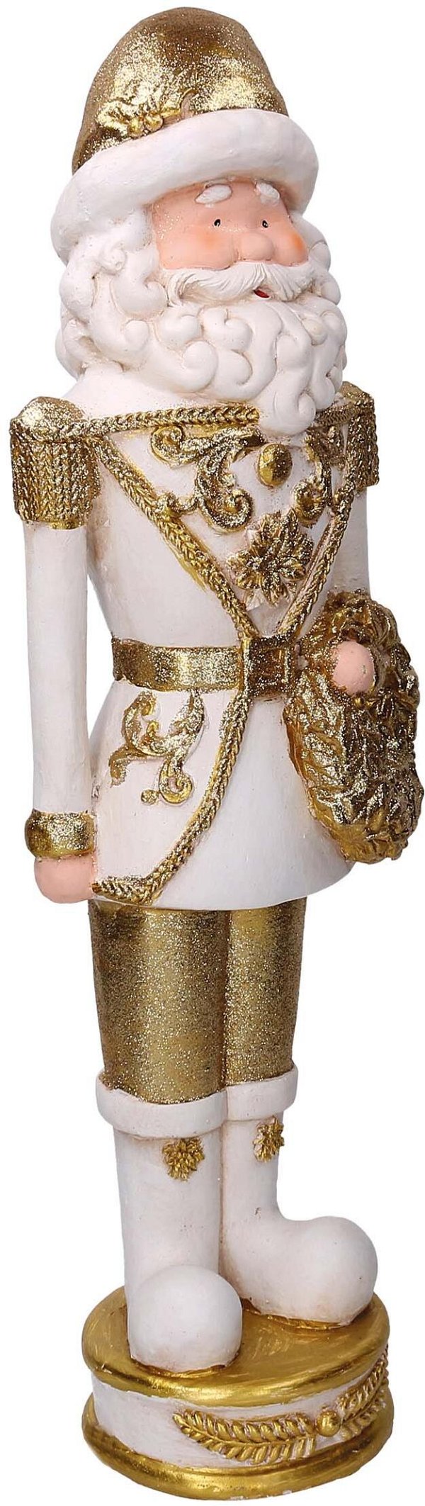 Soldatino in Resina Bianco e Oro Glitter con Ghirlanda