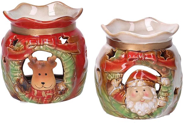 Bruciaessenze in Ceramica Santa/Renna (disponibile in 2 modelli)