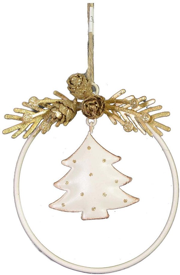 Decorazioni in Metallo Cerchio con Albero