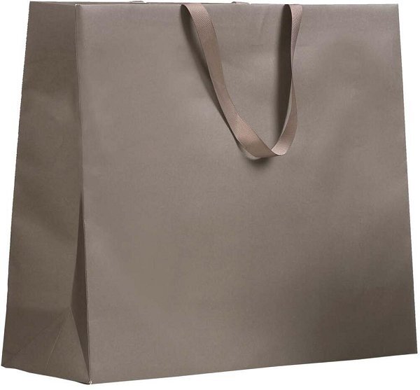 Shopper Carta Charme Tabacco con Maniglia in Grosgrain