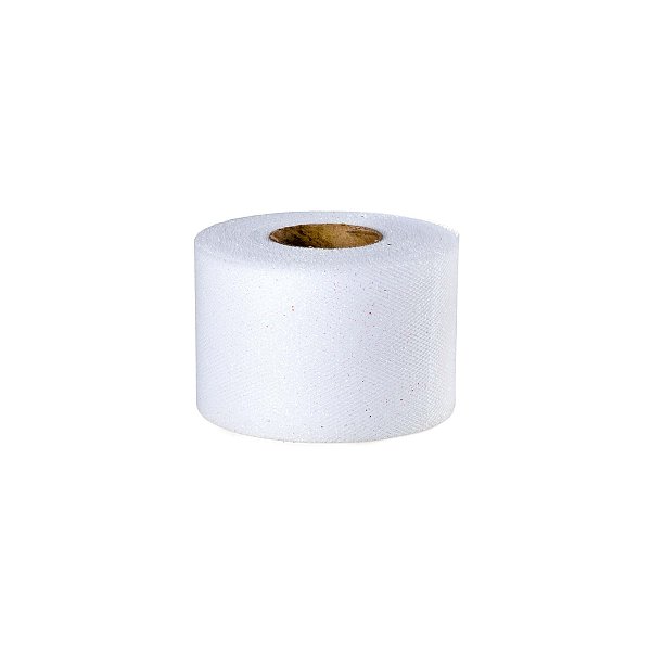 Rotolo Tulle White con Glitter cm 6h