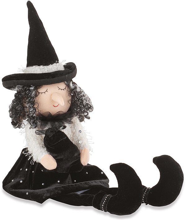 Befana Seduta in Velluto Nero