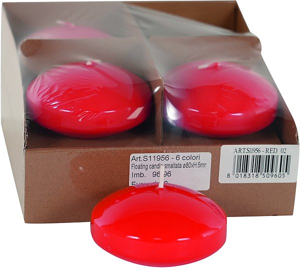 Box Candele Galleggianti Smaltate Rosse