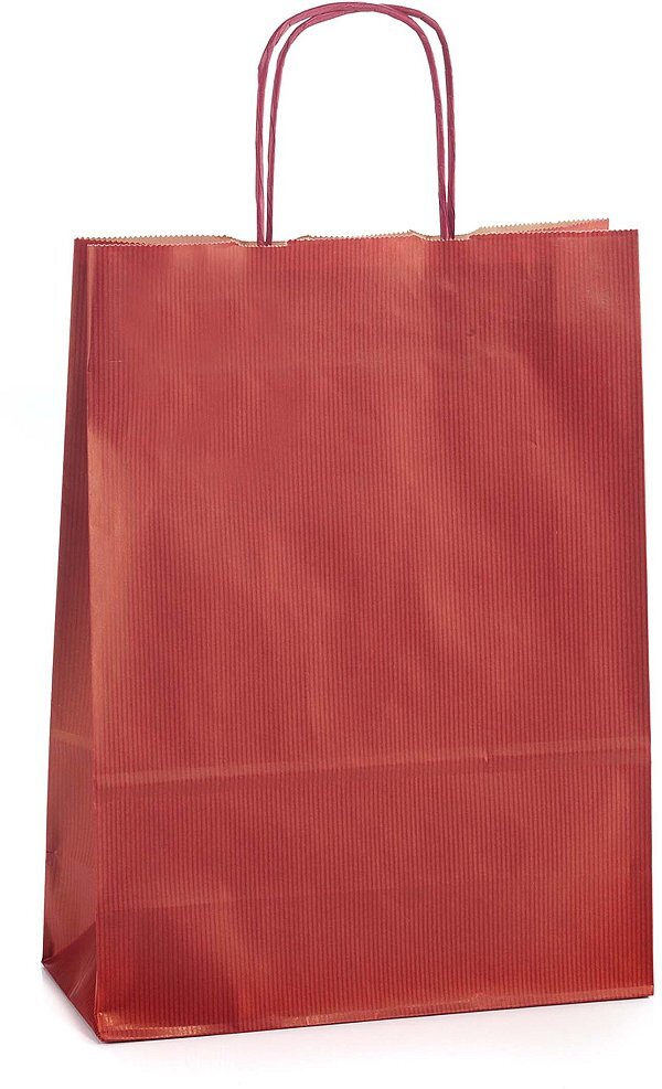Shopper Carta Sealing Bordeaux con Maniglia Intrecciata