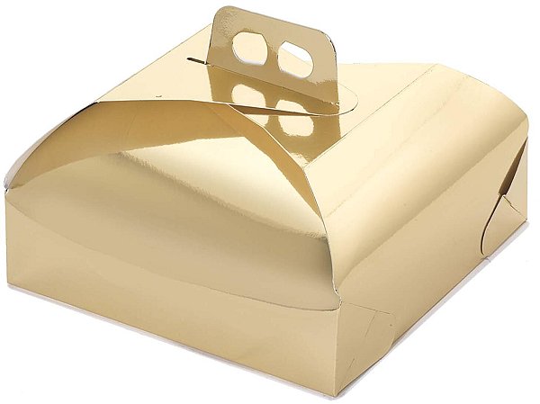 Scatola Portatorta Oro Metallizzato