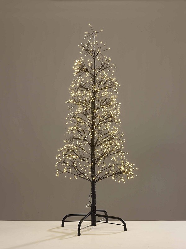 Albero in Metallo Nero a Luce Calda Fissa