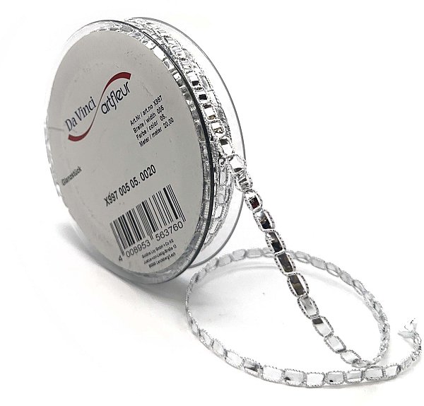 Nastro Decorativo Catena Argento Lucido