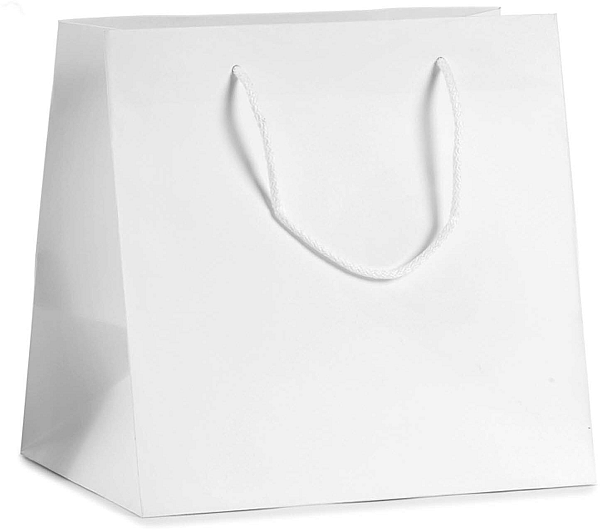 Shopper Carta Gourmet Bianco con Fondo Largo e Maniglia in Cotone