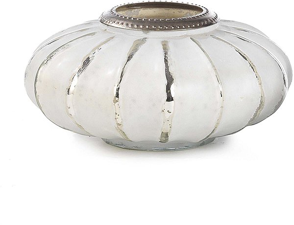 Onion Portalumino in Vetro Bianco/Silver
