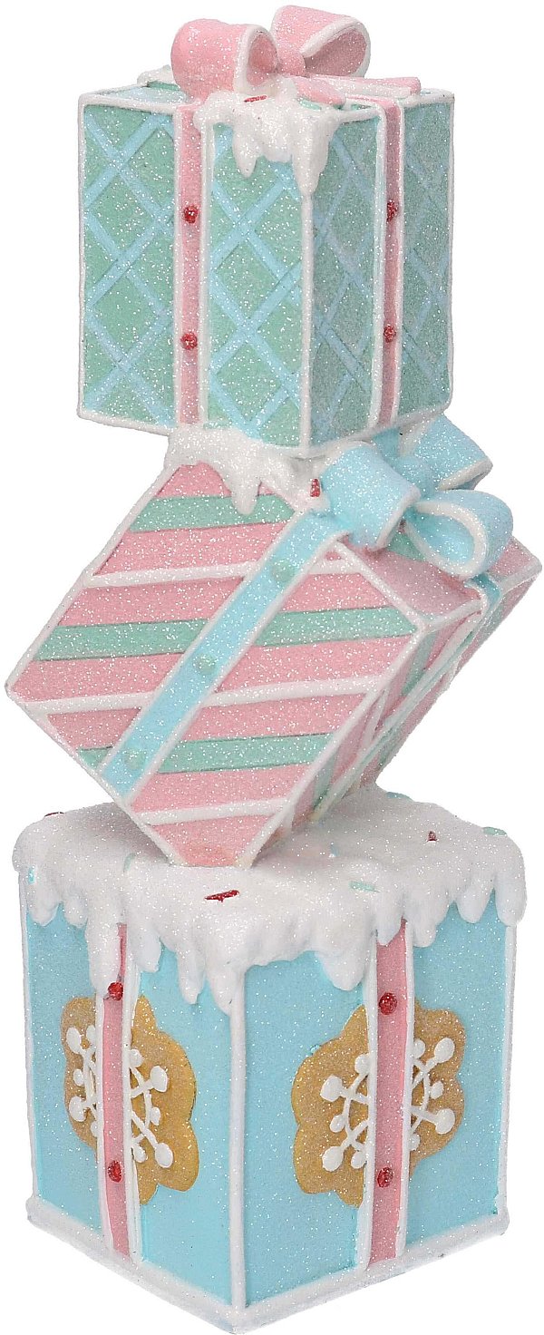 Pacco Regalo in Resina Rosa e Azzurro