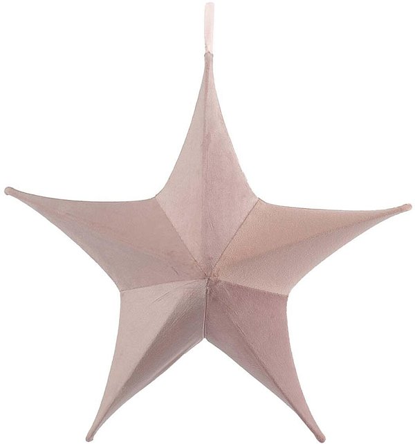 Stella Appendibile in Metallo e Velluto Rosa