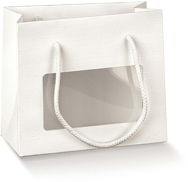 Shopper in Carta Bianca con Finestra