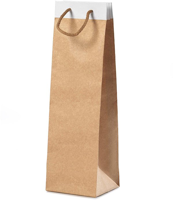 Shopper Carta Avana Risvolta Bianca per Magnum con Manici in Corda