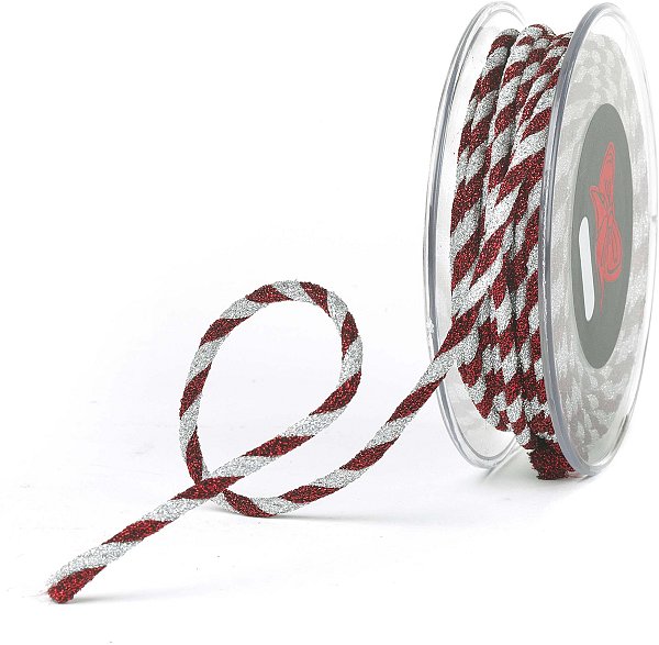 Cordino Lurex Tube Rosso/Argento
