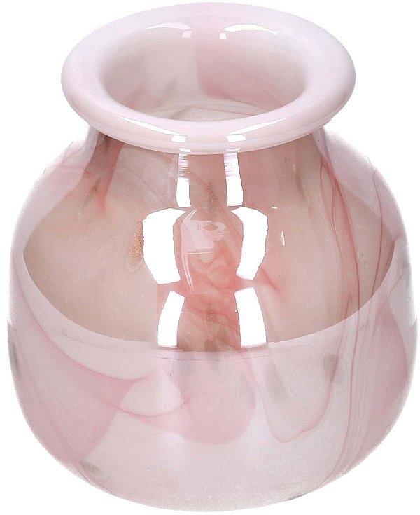Vaso di Vetro Marmorizzato Rosa