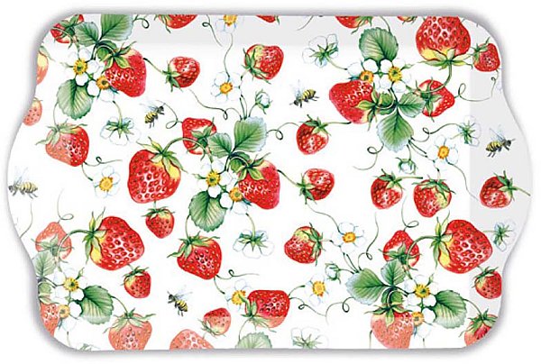 Vassoio in Plastica Decorato Fragole