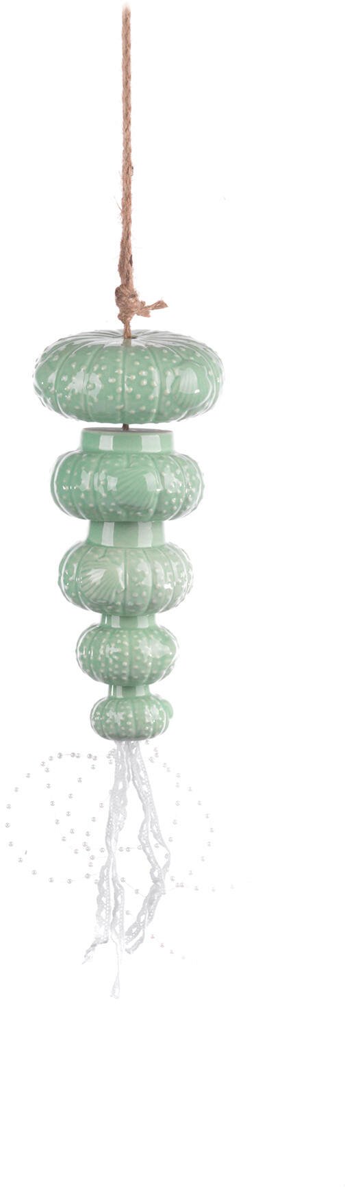 Decorazione Appendibile Medusa in Ceramica Verde