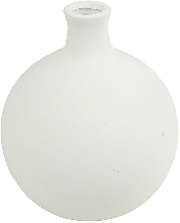 Vaso Tondo in Ceramica Bianca Aileene
