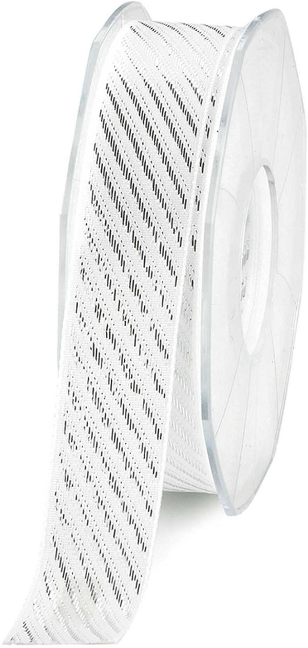 Nastro Tessuto Sugar Cane Bianco/Silver