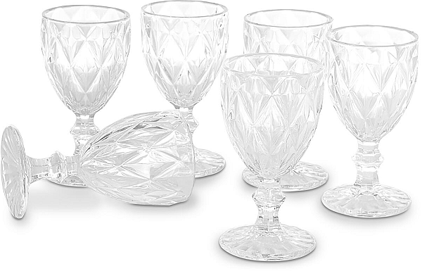 Set Calici Vino in Vetro Trasparente