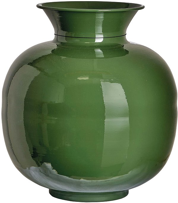 Vaso Tondo in Metallo Verde