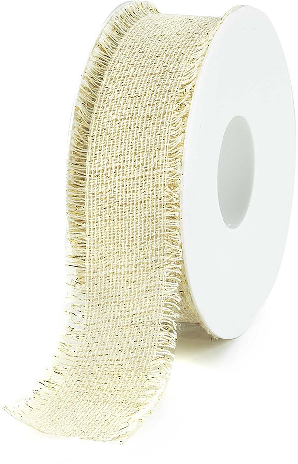 Bobina di Juta Avorio Laminata Oro