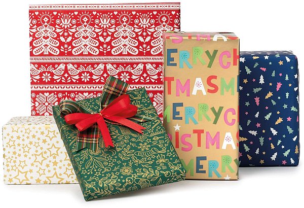 Carta Natale Merry Christmas in 5 Fantasie