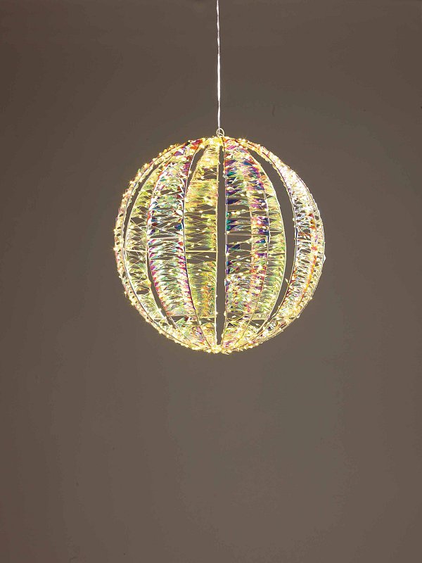 Sfera Iridescente a Luce Calda Fissa